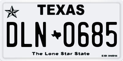TX license plate DLN0685