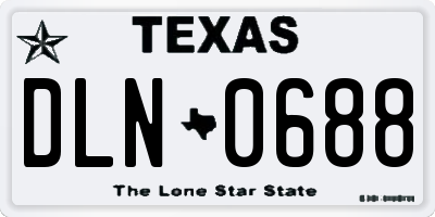 TX license plate DLN0688