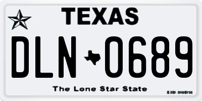 TX license plate DLN0689