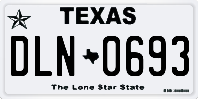 TX license plate DLN0693