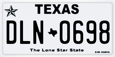 TX license plate DLN0698