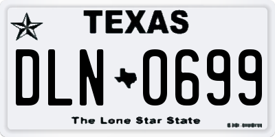 TX license plate DLN0699