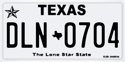 TX license plate DLN0704