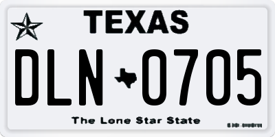 TX license plate DLN0705