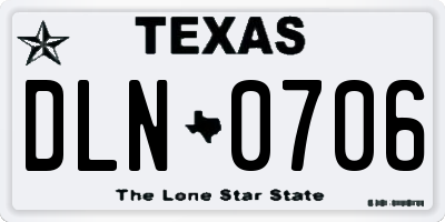 TX license plate DLN0706
