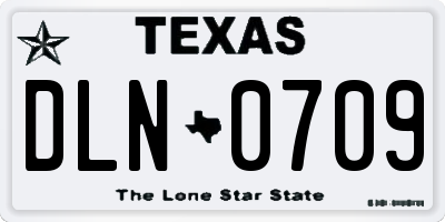 TX license plate DLN0709