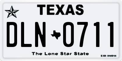 TX license plate DLN0711
