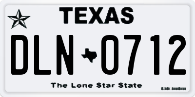 TX license plate DLN0712