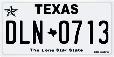 TX license plate DLN0713