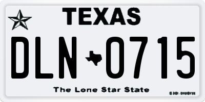 TX license plate DLN0715