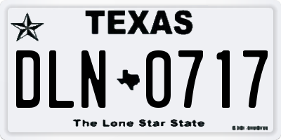 TX license plate DLN0717