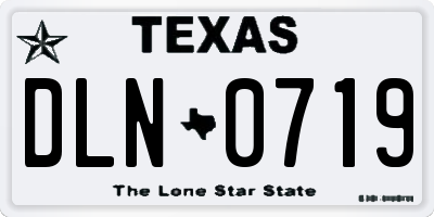 TX license plate DLN0719