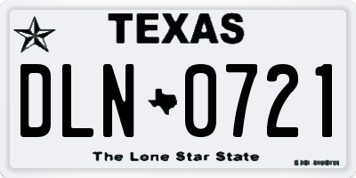 TX license plate DLN0721