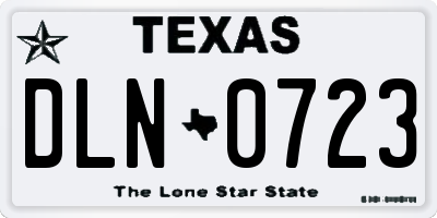 TX license plate DLN0723