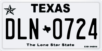 TX license plate DLN0724