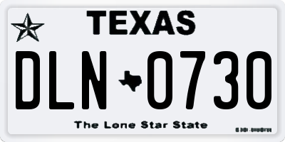 TX license plate DLN0730