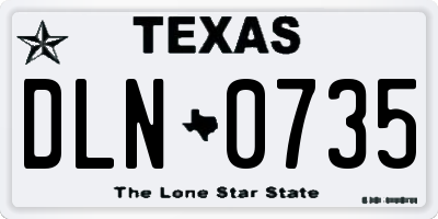 TX license plate DLN0735