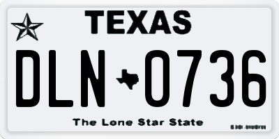 TX license plate DLN0736