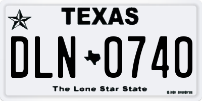 TX license plate DLN0740