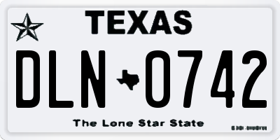 TX license plate DLN0742