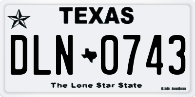 TX license plate DLN0743