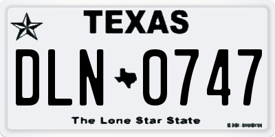 TX license plate DLN0747