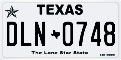 TX license plate DLN0748
