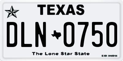 TX license plate DLN0750