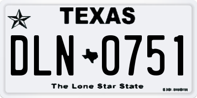 TX license plate DLN0751