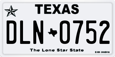 TX license plate DLN0752