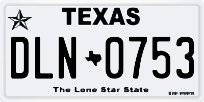 TX license plate DLN0753