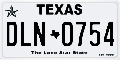 TX license plate DLN0754