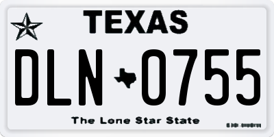 TX license plate DLN0755