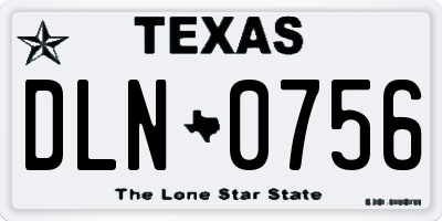 TX license plate DLN0756