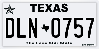 TX license plate DLN0757