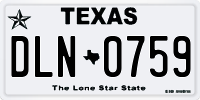 TX license plate DLN0759