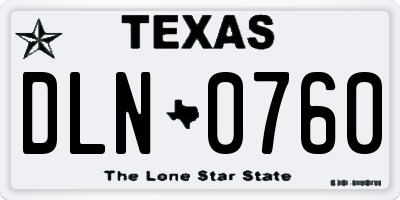 TX license plate DLN0760