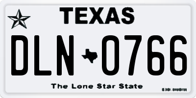 TX license plate DLN0766