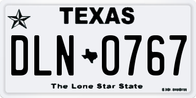 TX license plate DLN0767