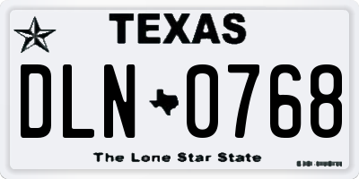 TX license plate DLN0768