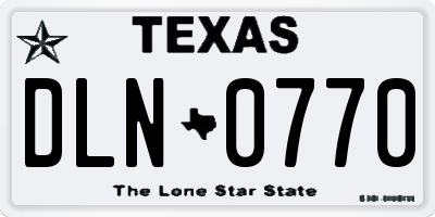 TX license plate DLN0770