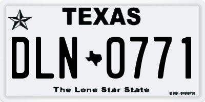 TX license plate DLN0771