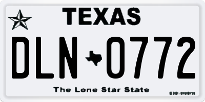 TX license plate DLN0772