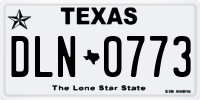 TX license plate DLN0773