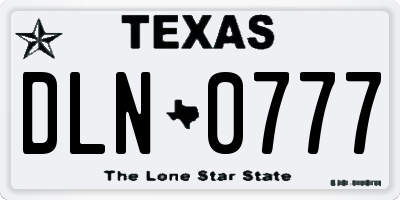 TX license plate DLN0777