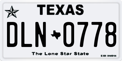 TX license plate DLN0778