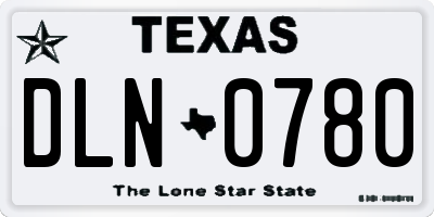 TX license plate DLN0780