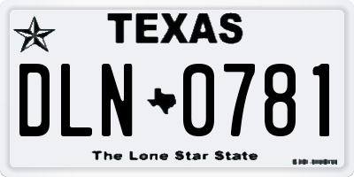 TX license plate DLN0781