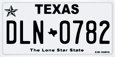 TX license plate DLN0782