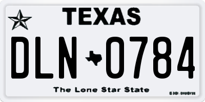 TX license plate DLN0784